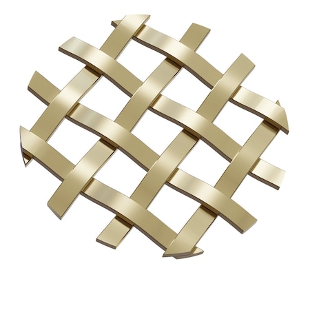 Designs Of Distinction .375" Single Flat Diamond Decorative Grille - Satin Brass, 36"W x 24"L Sheet 013624286SSB1